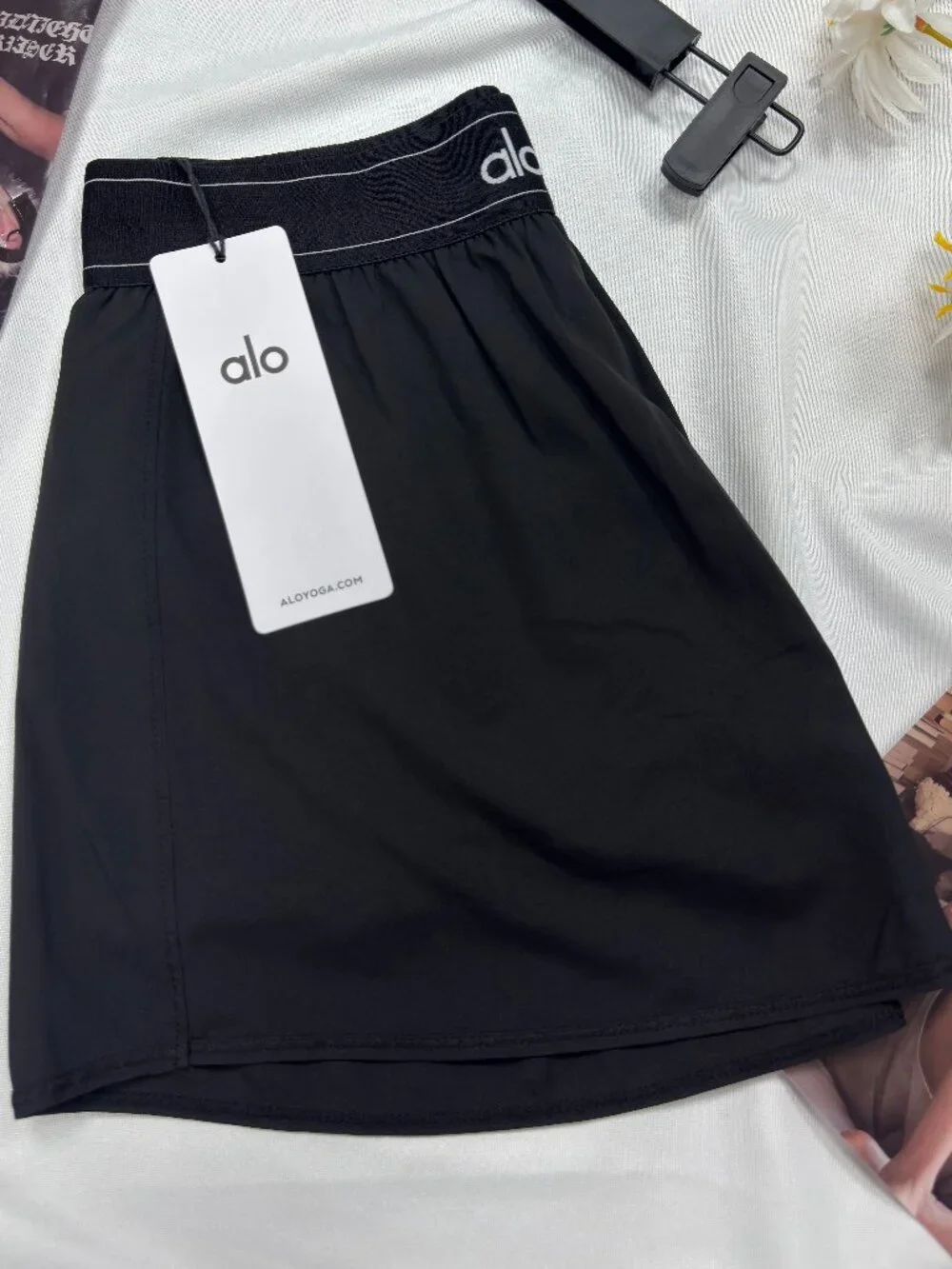 NWT Alo Yoga Women’s Match Point Tennis Skirt Black🎾Cute Preppy Athletic Skirt